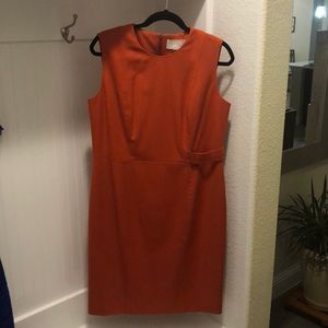 Stunning Hugo Boss pumpkin color wool dress;
